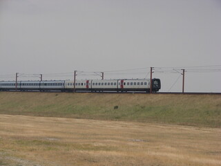 A train in Denmark going from Sj&aelig;lland to Fyn.