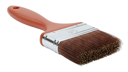 A Rusty Wire Brush With A Red Handle Against A Transparent Background Perfect For Cleaning And Restoration Projects