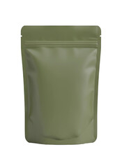 Blank green stand up pouch mockup template isolated on transparent background