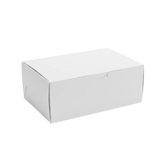Naklejka premium White cardboard box mockup closed view for product packaging on transparent backdrop