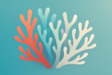 Fototapeta premium Abstract coral formations in soft pastel colors illustrating aquatic ecosystems and marine biodiversity in a serene digital environment showcasing ecological harmony