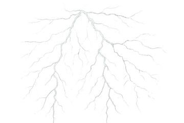 Electrical lightning bolt striking during a storm, representing powerful weather, energy, thunder, and electricity concept