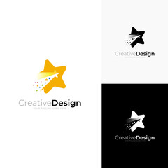 colorful stardust logo design vector with flat style
