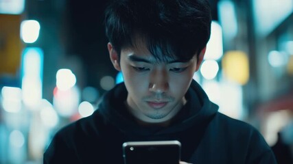 Man focused on cell phone, possibly texting or browsing internet.