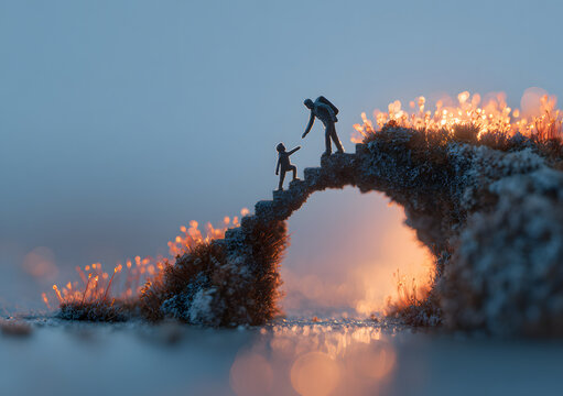 An inspirational coaching concept image showcasing a mentor giving personal growth and development advice, skill improvement, and achieving life goals with a focus on career advancement,