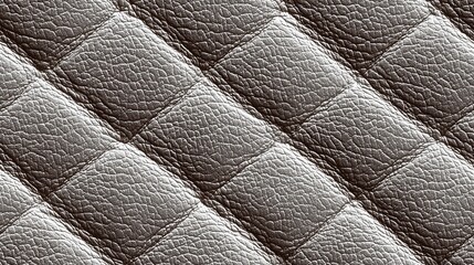 Fototapeta premium Close-up View of Textured Brown Leather with Quilted Pattern for Background Design and Upholstery