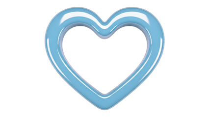 A Vibrant Blue Heart Shape Outline With Smooth Edges Isolated On A Transparent Background Perfect For Valentines Day And Love Concepts