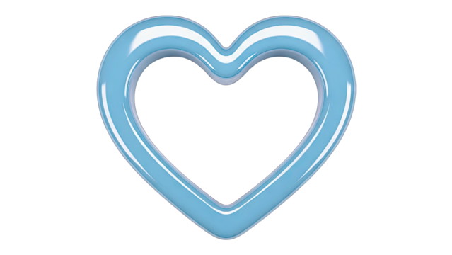 A Vibrant Blue Heart Shape Outline With Smooth Edges Isolated On A Transparent Background Perfect For Valentines Day And Love Concepts