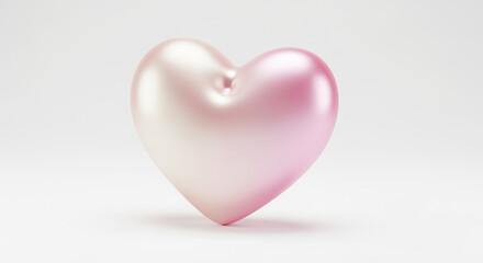 Obraz premium Pearl Pink Shiny Heart with Soft Gradient Finish