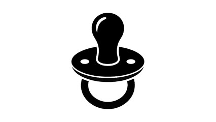 Vector illustration&nbsp;of black and white icon of a baby pacifier isolated on transparent background