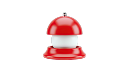 A Red And White 3D Rendered Mushroom Shaped Object With A Transparent Background
