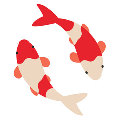 chinese new year koi fish flat