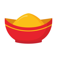 chinese new year gold ingot flat