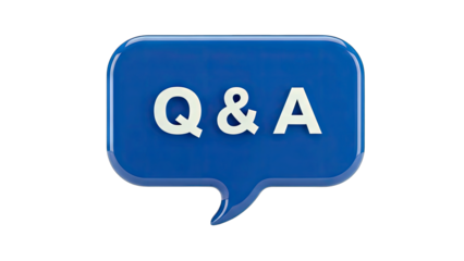Blue Speech Bubble With Q And A Text On Transparent Background Isolated