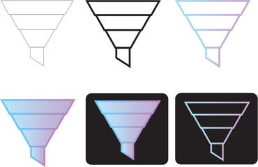 Funnel A Set of Minimalist Vector Graphics Representing Filtering and Data Organization