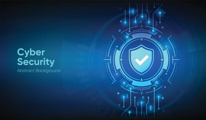 Cyber Security Verified. Glowing Shield Checkmark and Compliance Vector