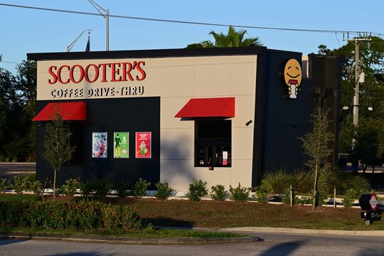 Scooters Coffee, be amazing, logo and brand of coffee shops, Bradenton, Florida