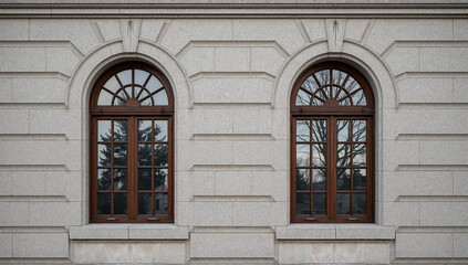Fototapeta premium Captivating architectural detail with symmetrical reflections