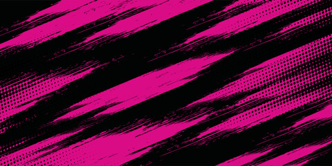 Black pink brush pattern car sticker, banner, sporty abstract lines, black pink color combination, grunge brush pattern.