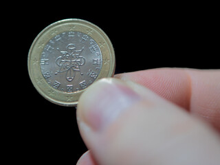 Holding a Unique Two-Euro Coin Featuring Historical Design