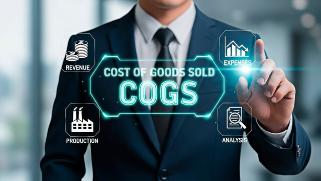 Business analytics presentation representing the Cost of Goods Sold (COGS) concept.