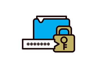 パスワードで保護されたフォルダのイラスト