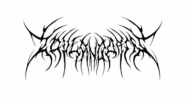 Love and pain, typography vector in symmetrical shapes dark metal lettering style for streetwear, t-shirt print apparel, sticker, poster, band logo and tattoos