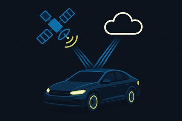 Innovative vehicle connectivity with satellite communication, cloud integration, and sophisticated data exchange technology enhancing modern automotive navigation systems