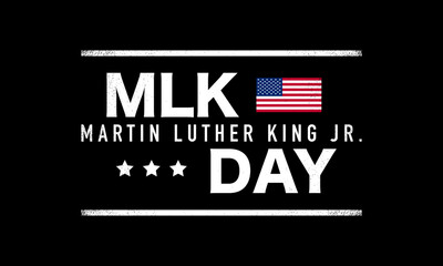 MLK Day Greeting Card Design with Black Background.
