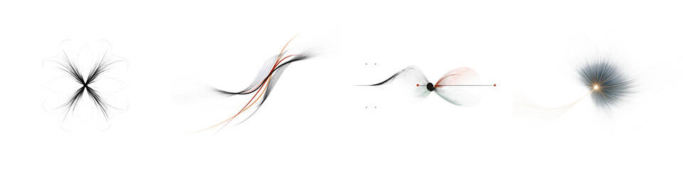 Fototapeta premium Abstract Particle Stream Collection: Dark Energy Trails, Minimalist Backgrounds