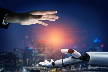 AI-generated password warning alert showing critical cybersecurity threat, password vulnerability, system risk, and data access breach visualization Vouch