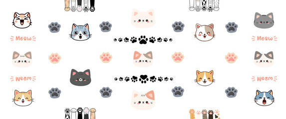 meowing cat seamless patern 004 - 1