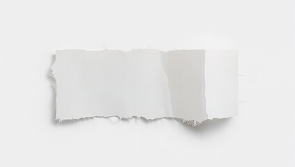 Torn Edge A minimalist, white paper fragment with a rough, jagged edge set against a clean background