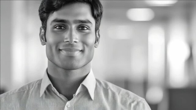Smiling, professional male in casual attire with neutral background.