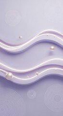 Elegant Lavender Swirls and Pearls Abstract Background for Product Display