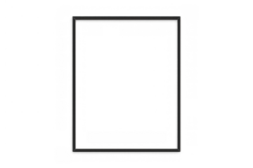 Rectangular blank frame with shadow effect on transparent background for creative display and mockups