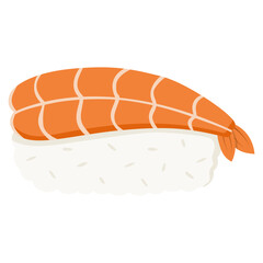 shrimp nigiri sushi illustration