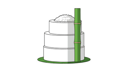 Traditional Steamed Food Preparation Container with Bamboo Accent sweet dessert indonesian food putu bambu traditional