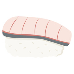 yellow tail nigiri sushi illustration