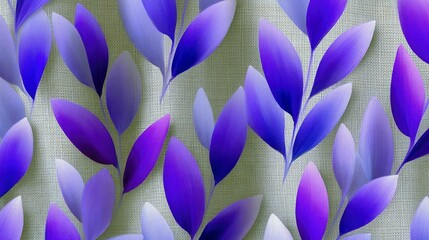 Purple Leaves Pattern on Textured Background