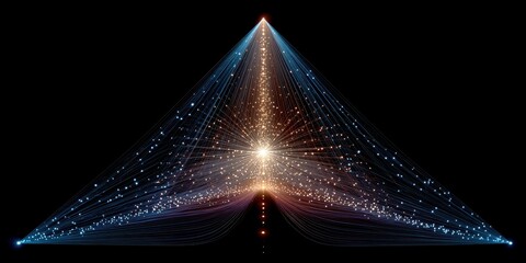 Abstract Light Data Visualization in Triangular Shape with Stars