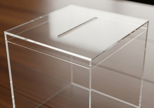 Transparent acrylic ballot box capturing the essence of civic participation