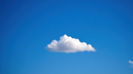 Wide-angle lens. A fluffy white cloud drifts across the vast blue sky. The weather is mild and sunny, creating a serene and peaceful atmosphere in a pristine environment. Travel magazine, destination 