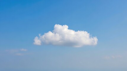 Wide-angle lens. A fluffy white cloud drifts across the vast blue sky. The weather is mild and sunny, creating a serene and peaceful atmosphere in a pristine environment. Travel magazine, destination 