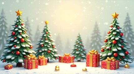 Obraz premium Set of realistic Christmas icons including glossy ornaments, shining golden bells, holly leaves with red berries, and detailed snowflakes, high-quality holiday style
