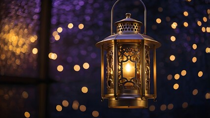 Golden Islamic Lantern Night