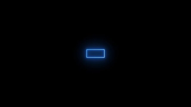 glowing minus sign neon motion graphic.