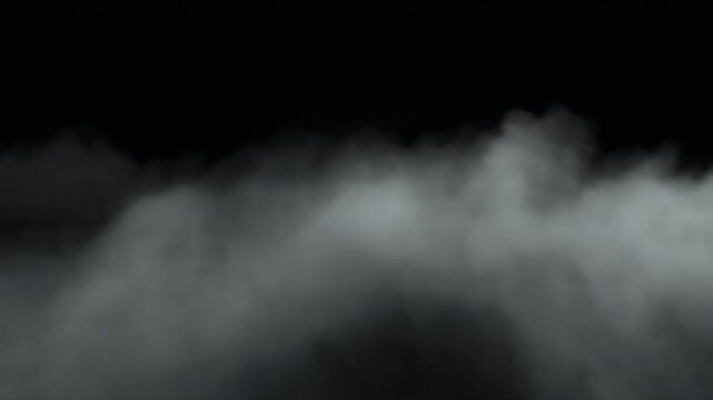 Eerie fog drifting ominously against a dark void ideal for horror suspense or mysterious scenes and cinematic atmosphere, perfect for movie backgrounds
