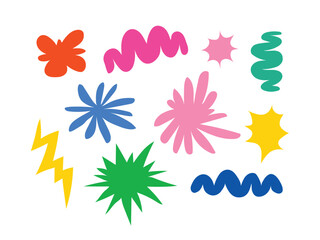 Set Of Abstract Pop Art Comic Blob Splash Elements Vector