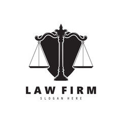 Law firm, lawyer, Attorney and law, social justice  logo Vector illustration